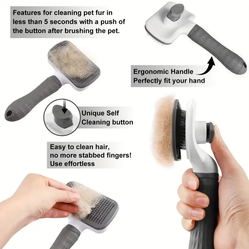 PawFresh™ Self-Cleaning Grooming Brush